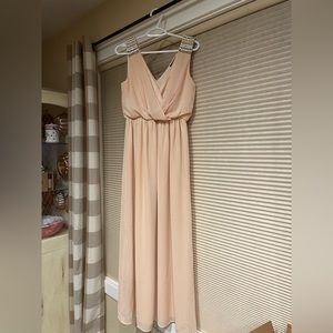 Light pink chiffon maxi dress